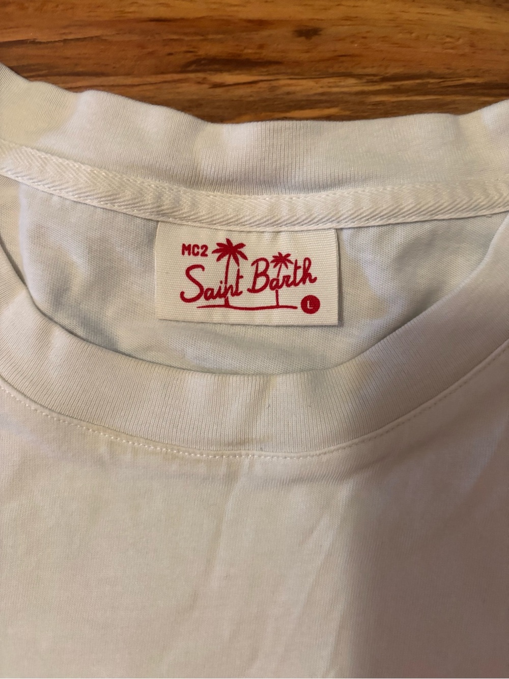 MC2 Saint Barth White Tee with Pink Palm & Neon Graphic - Picture 4 of 5